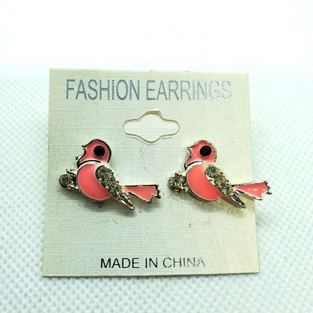 NWT Fashion Earrings Pink Bird Earrings
